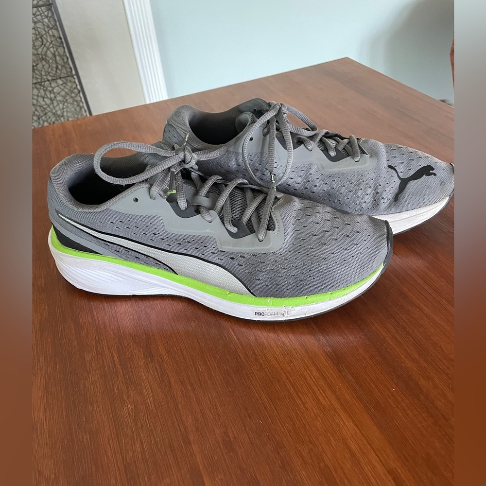 Puma Aviator ProFoam Men’s Running Shoes 9.5 Gray Green White - Picture 3 of 9